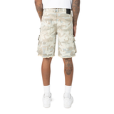 Smoke Rise Camo Flocked Fashion Denim Shorts Sahara Camo