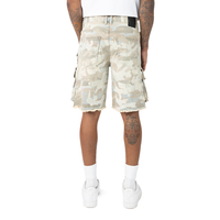 Smoke Rise Camo Flocked Fashion Denim Shorts Sahara Camo