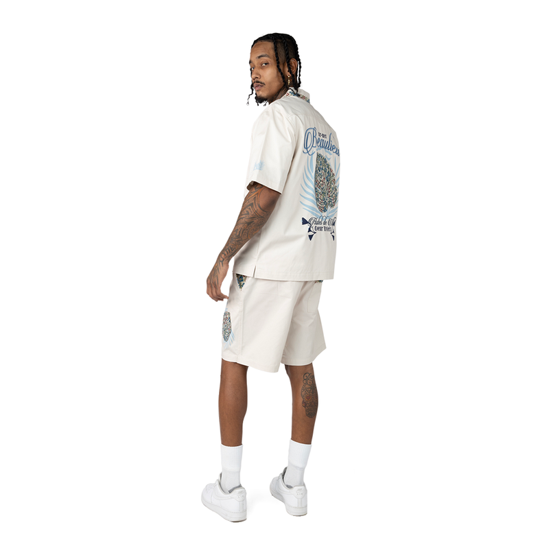 Smoke Rise Men's button down Short set - Chalk