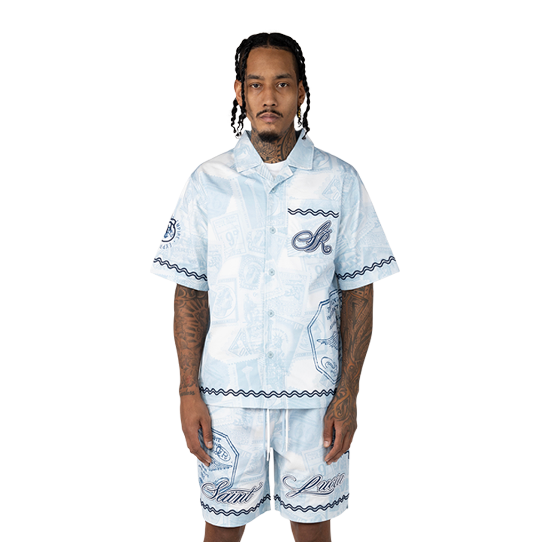 Smoke Rise Button Down Shirt - Blue