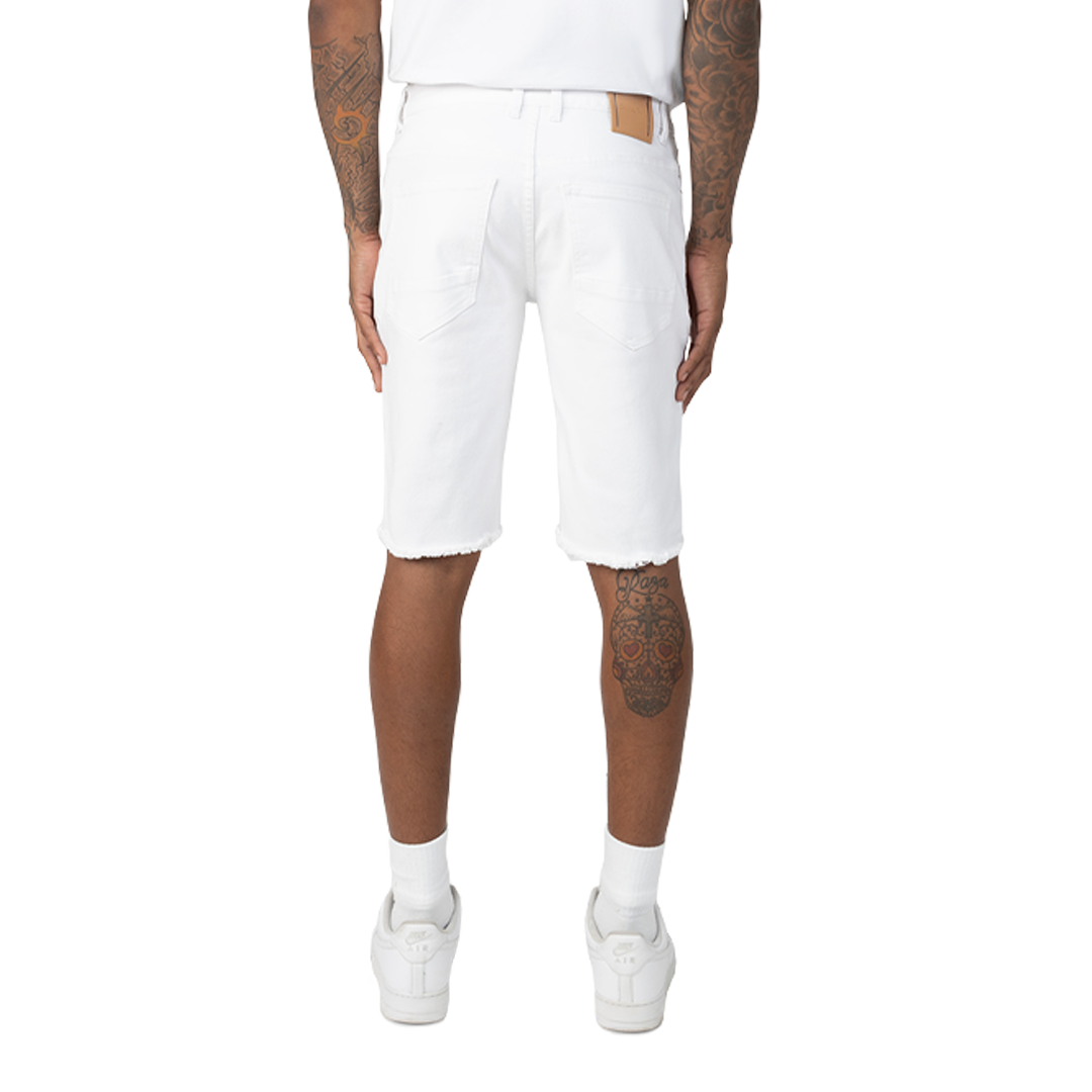 Smoke Rise 12" Essential Jean Shorts – White