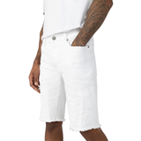 Smoke Rise 12" Essential Jean Shorts – White