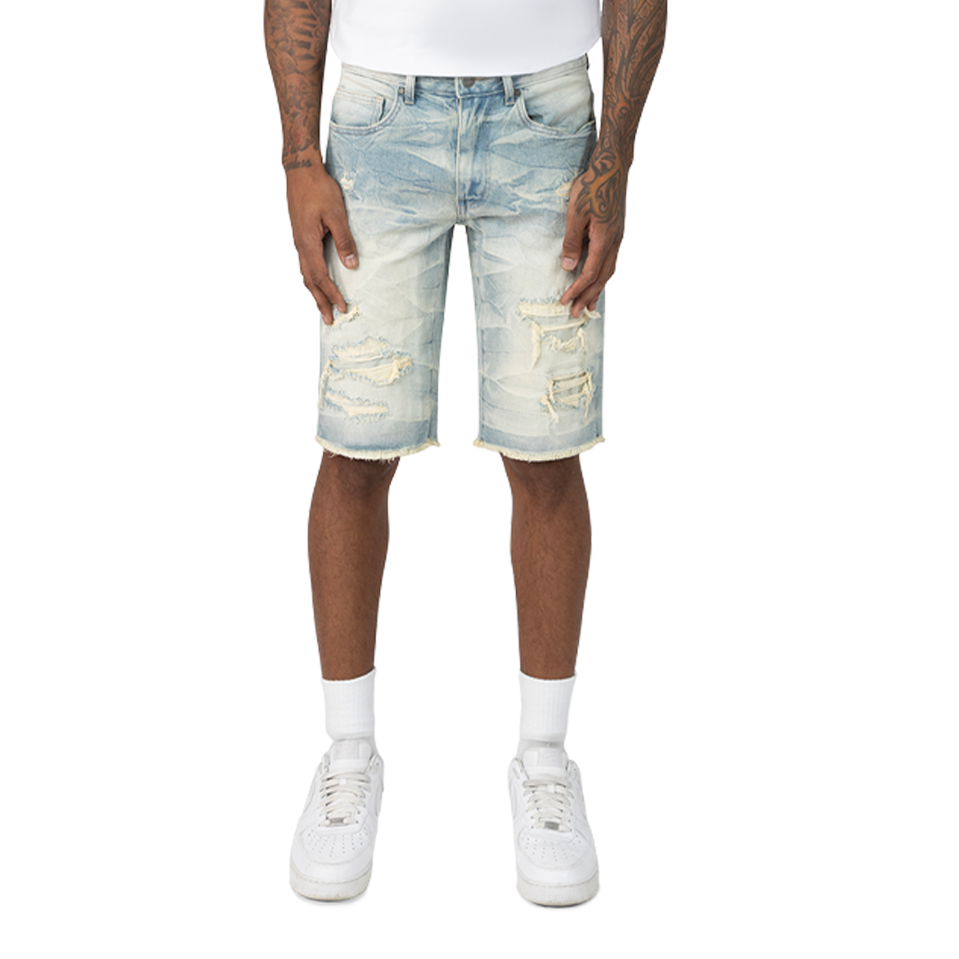 Smoke Rise 12" Slim Essential Jean Shorts – Seville Blue