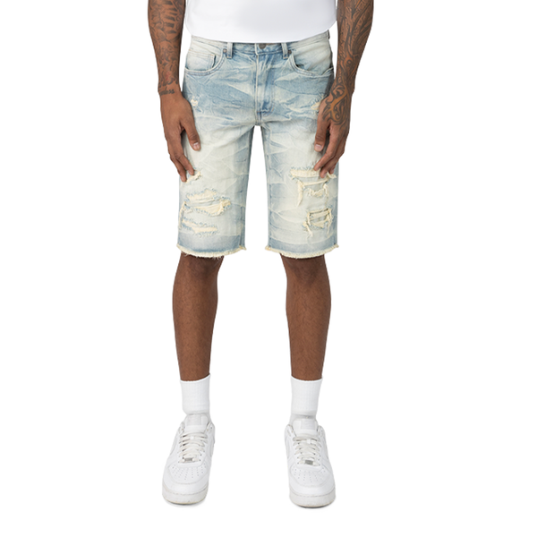 Smoke Rise 12" Slim Essential Jean Shorts – Alpine Blue