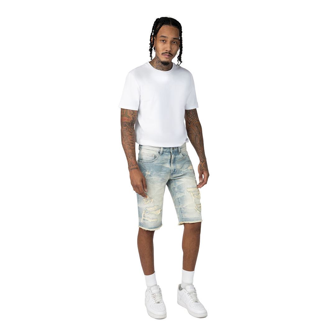 Smoke Rise 12" Slim Essential Jean Shorts – Seville Blue