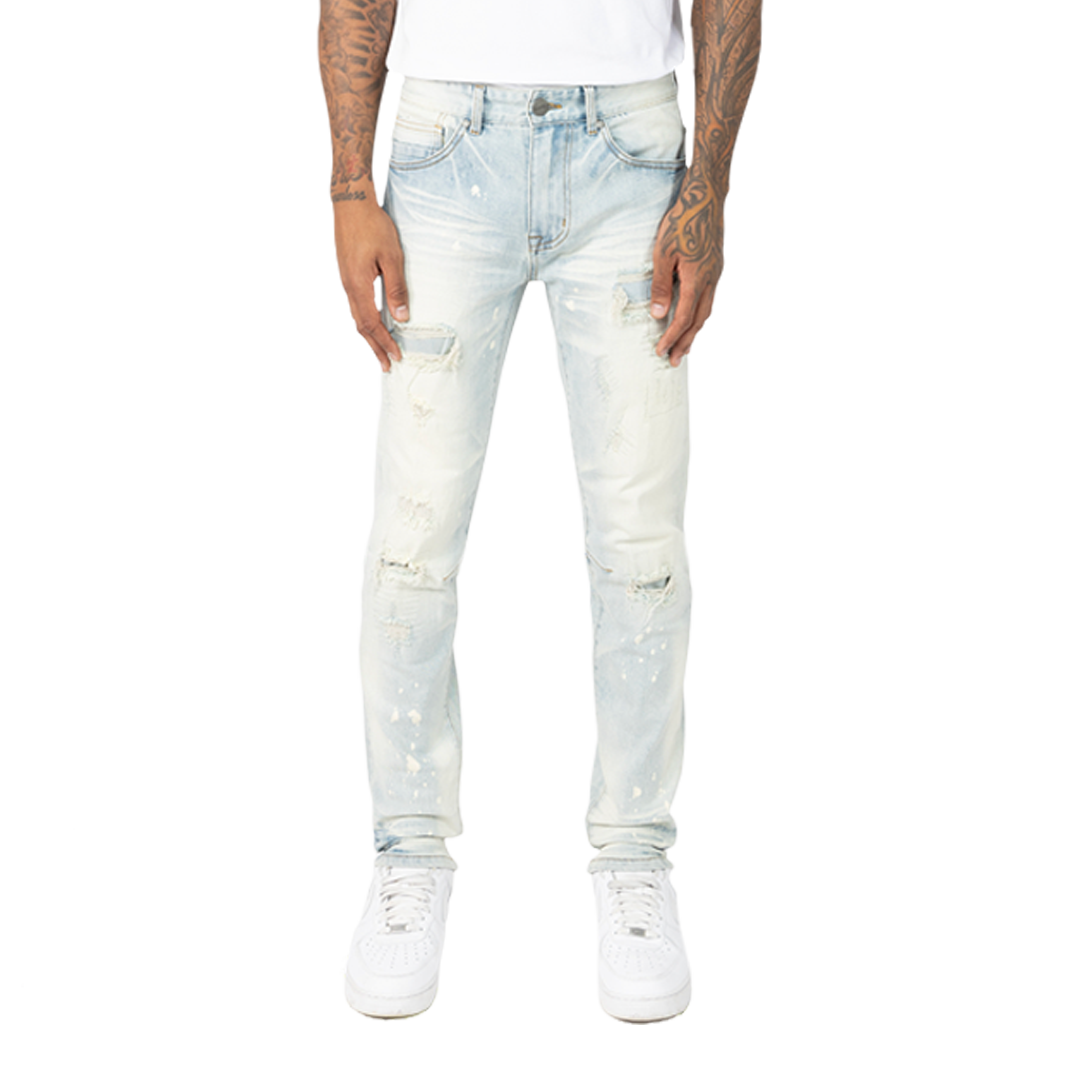 Smoke Rise Vintage Rip & Repair Jeans - Taurus Blue