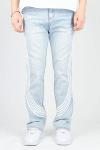 Original Fables Bent Tape Stacked Jeans – Light Blue