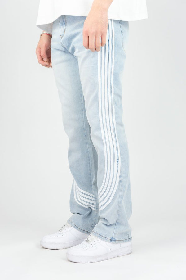 Original Fables Bent Tape Stacked Jeans – Light Blue