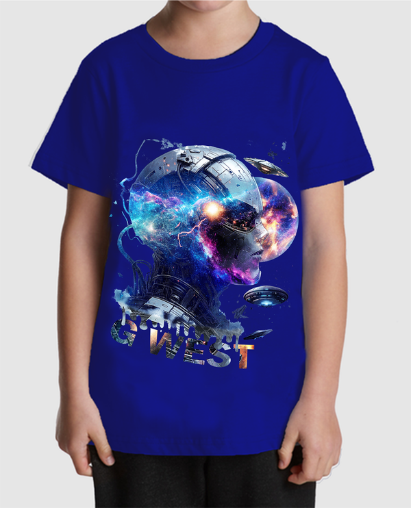 G West Kids Metal future tee - Royal Blue (GWPBASTY9234)