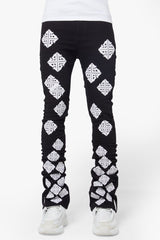 Guapi Ghost Icon Stacked Jeans (Black/White)