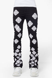 Guapi Ghost Icon Stacked Jeans (Black/White)