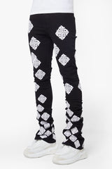 Guapi Ghost Icon Stacked Jeans (Black/White)