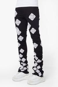 Guapi Ghost Icon Stacked Jeans (Black/White)