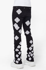 Guapi Ghost Icon Stacked Jeans (Black/White)