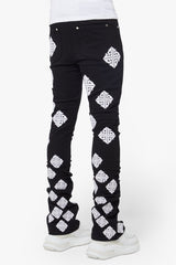Guapi Ghost Icon Stacked Jeans (Black/White)
