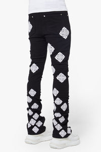 Guapi Ghost Icon Stacked Jeans (Black/White)
