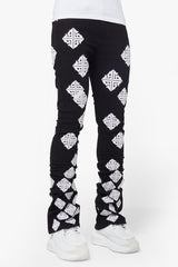 Guapi Ghost Icon Stacked Jeans (Black/White)