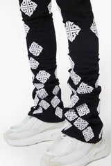 Guapi Ghost Icon Stacked Jeans (Black/White)