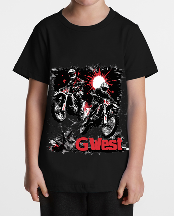 G west Kids Bike blast tee - Black/Red (GWPBASTY9274)