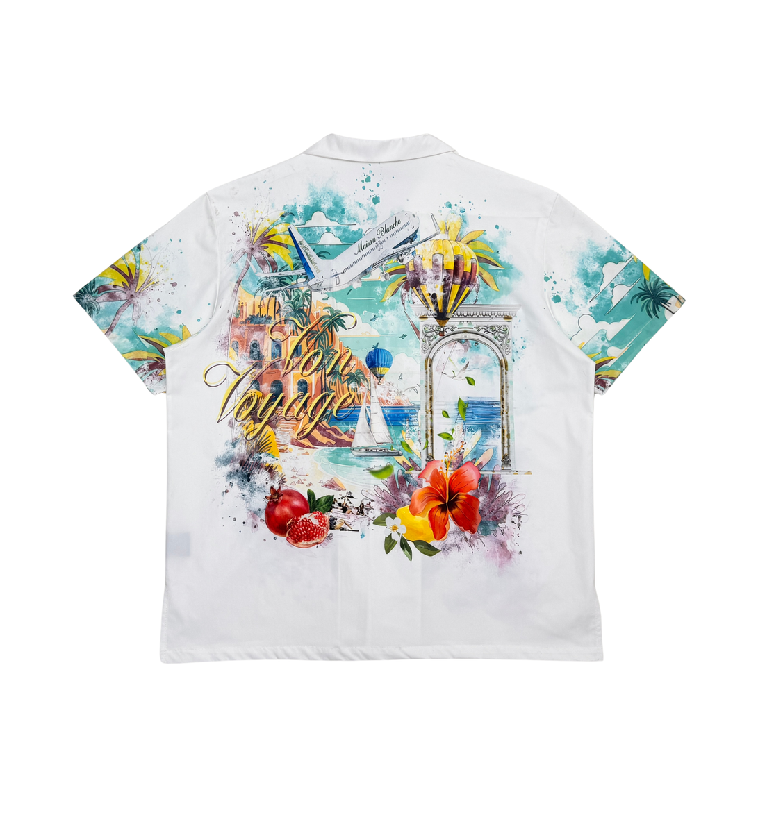 Civilized Men's Bon Voyage Button Down Short Set (White)