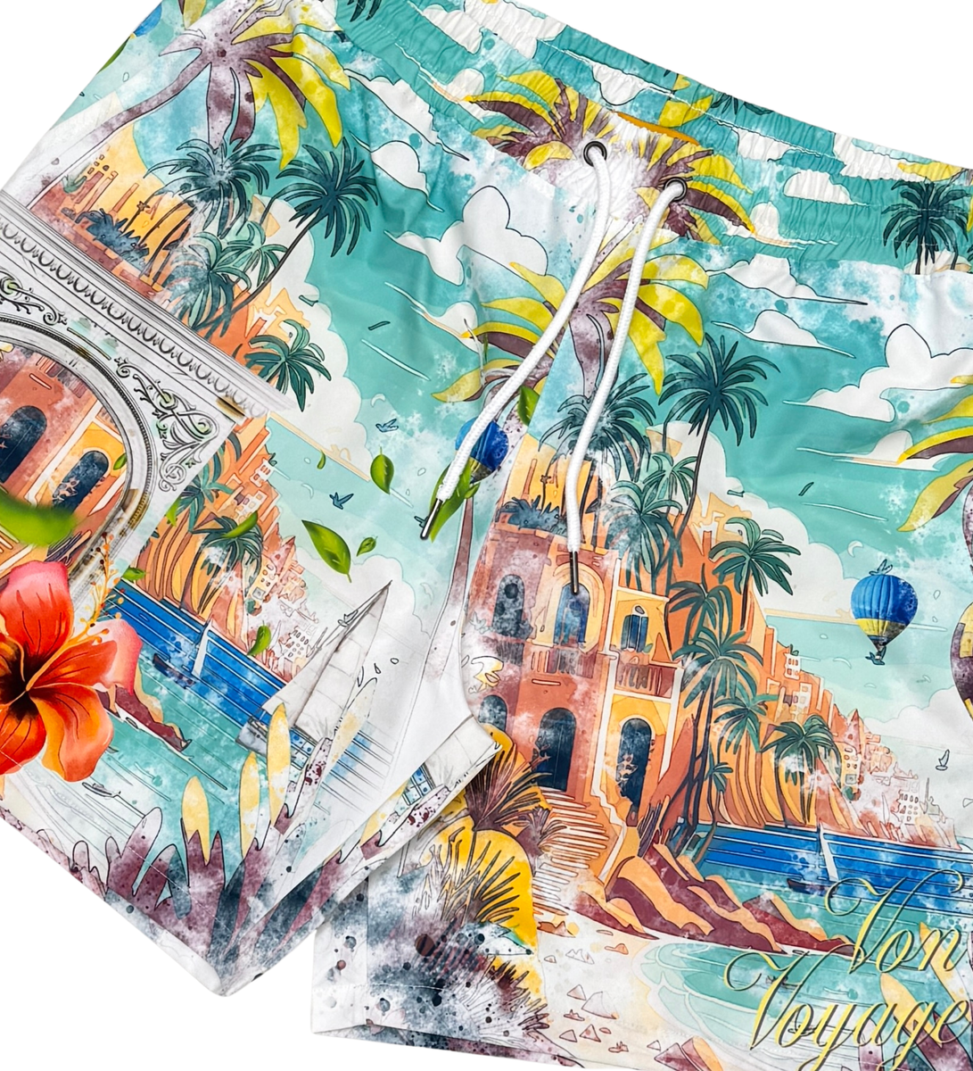 Civilized Men's Bon Voyage Button Down Short Set (White)