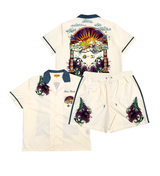 Civilized Men's Sunset Garden Button Down Short Set (Khaki)