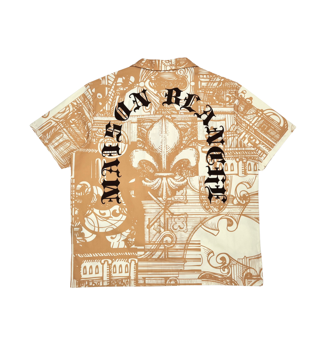 Civilized Tribal Print Button Down Short Set (Tan)