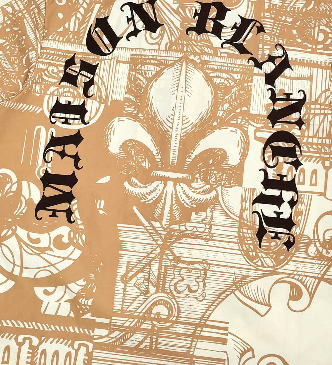 Civilized Tribal Print Button Down Short Set (Tan)