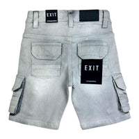 Exit Kids Cargo Jean Shorts – Gray Wash