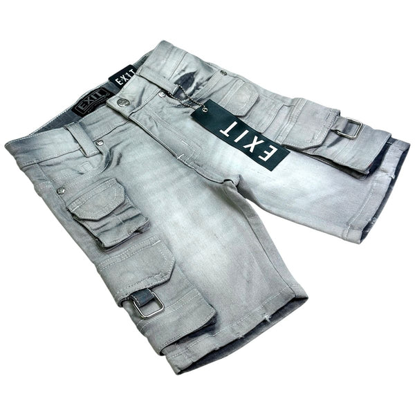 Exit Kids Cargo Jean Shorts – Gray Wash