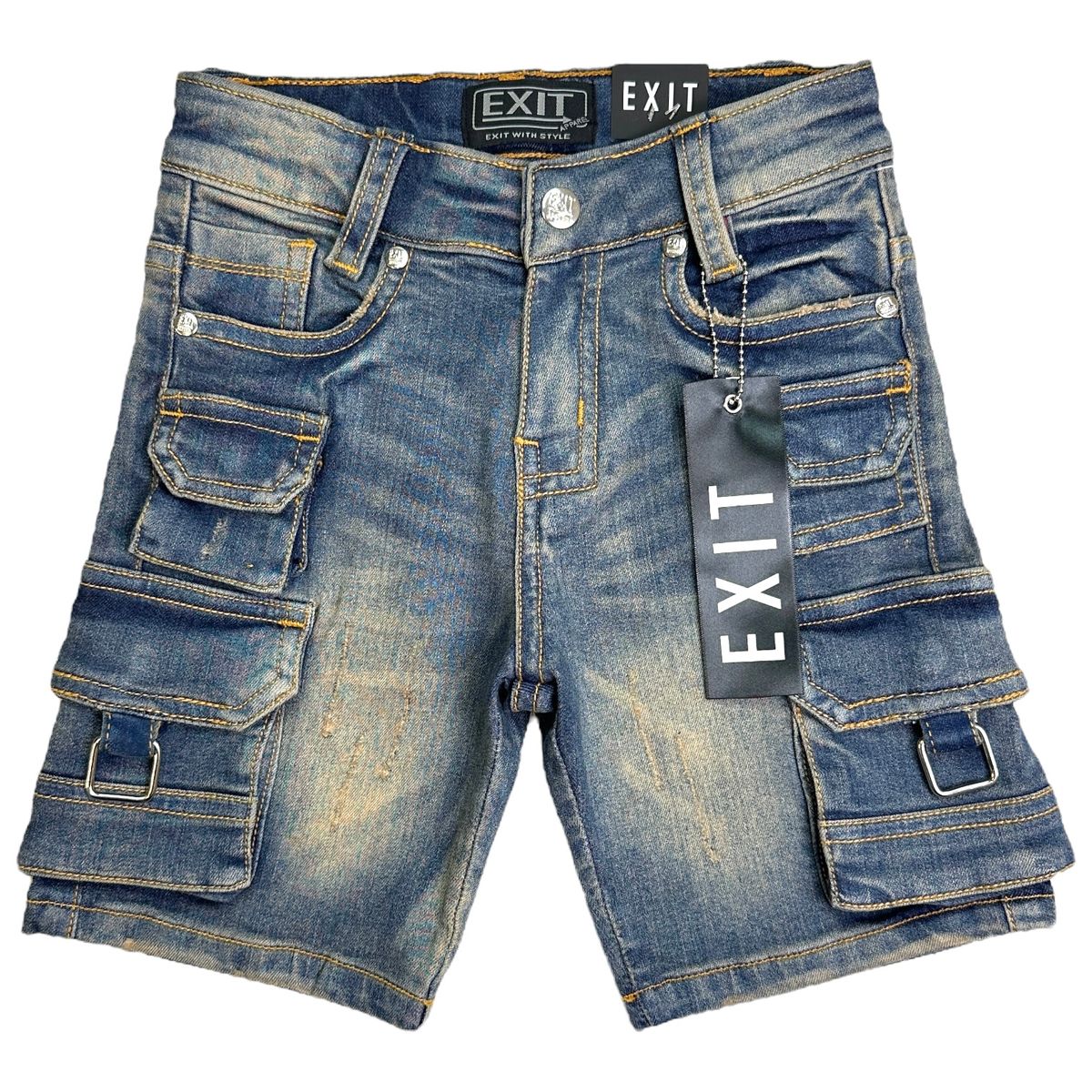 ☆NASTY FANCY CLUB☆ NF Bermuda Denim Cargo Pants DEEP BLUEF Just Name It Denim Cargo Pants | Moody Fitzs Boutique