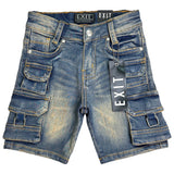 Exit Kids Cargo Jean Shorts – Blue Wash
