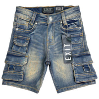 Exit Kids Cargo Jean Shorts – Blue Wash