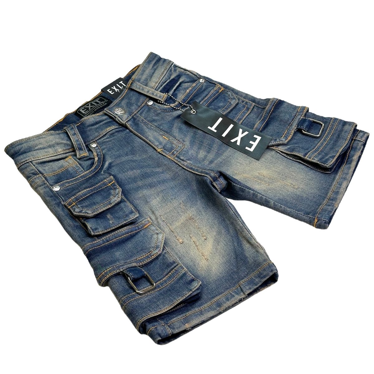 ☆NASTY FANCY CLUB☆ NF Bermuda Denim Cargo Pants DEEP BLUEF Just Name It Denim Cargo Pants | Moody Fitzs Boutique