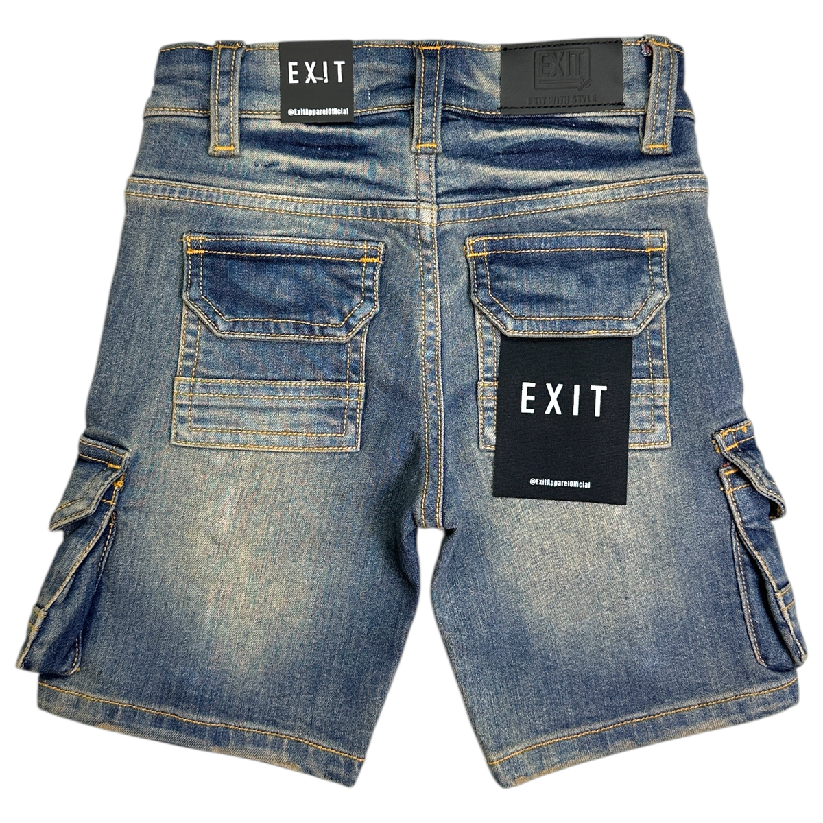 Exit Kids Cargo Jean Shorts – Blue Wash