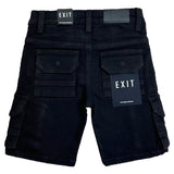 Exit Kids Cargo Jean Shorts – Black Wash