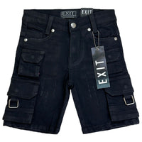 Exit Kids Cargo Jean Shorts – Black Wash