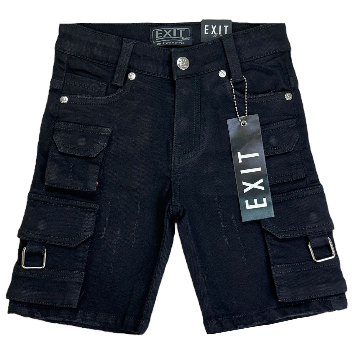 Exit Kids Cargo Jean Shorts – Black Wash
