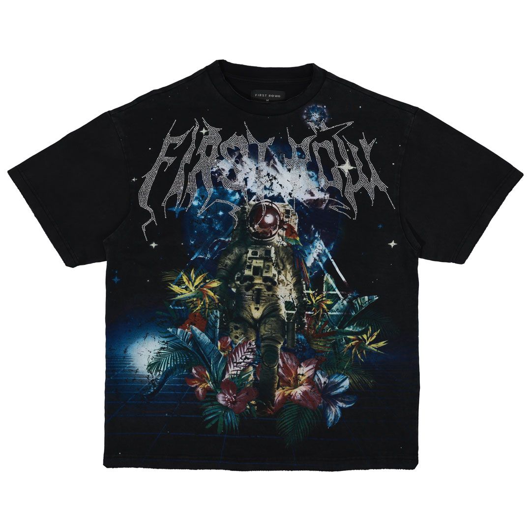 First Row Washed Earth First Flower Tee (Black)