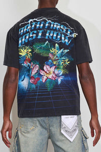 First Row Washed Earth First Flower Tee (Black)