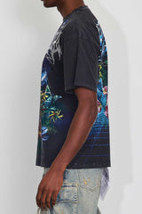 First Row Washed Earth First Flower Tee (Black)