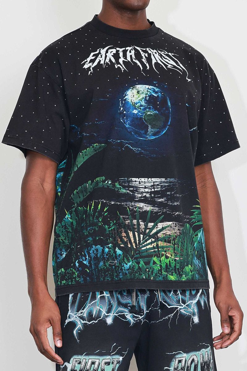 First Row Earth First Midnight Tee Black