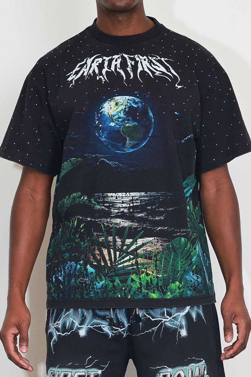 First Row Earth First Midnight Tee Black