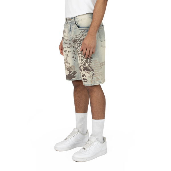 Smoke Rise Fashion Jean Shorts Vintage Blue