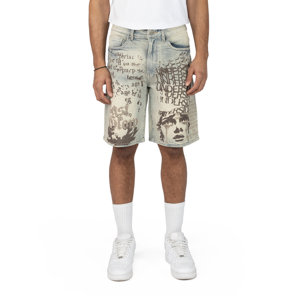 Smoke Rise Fashion Jean Shorts Vintage Blue