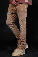 Vicious Denim Men's Stacked Embellished Jeans - brown