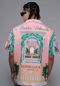 Civilized Men's Maison Blanche Tennis Club Button Down Short Set (Pink)