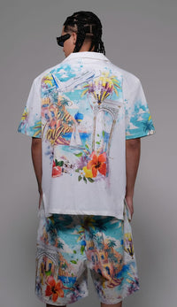 Civilized Men's Bon Voyage Button Down Short Set (White)