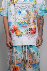 Civilized Men's Bon Voyage Button Down Short Set (White)