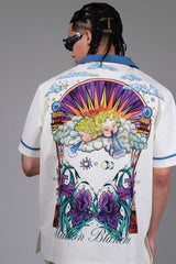 Civilized Men's Sunset Garden Button Down Short Set (Khaki)